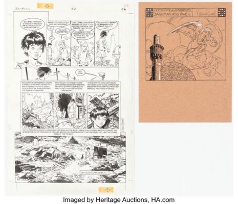 P. Craig Russell Sandman #50 Story Page 32 Original Art (DC/Vertigo, 1993). (Total: 2 Items)