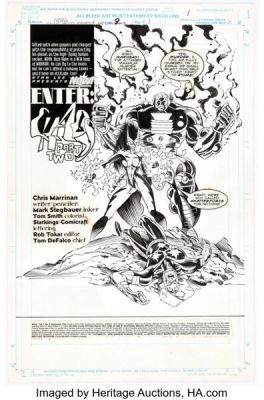 Chris Marrinan and Mark Stegbauer Nova #9 Splash Page 1 Original Art (Marvel, 1994).