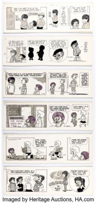 Morrie Turner Wee Pals Daily Comic Strip Original Art Group of 6 (United Features Syndicate/Field Enterprises, 1980-82). (Total: 6 Original Art)