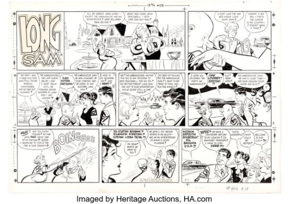 Bob Lubbers Long Sam Sunday Comic Strip Original Art dated 2-11-62 (United Feature Syndicate, 1962). | Heritage