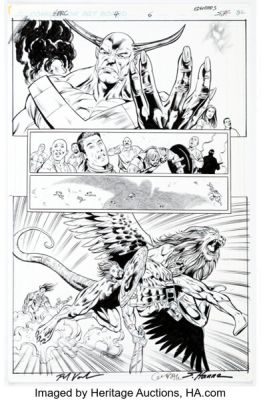 Scott Hanna [Neil Edwards printed blue lines] Herc #4 Story Page 6 Original Art (Marvel, 2011).