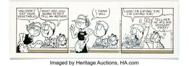 Jim Davis Garfield Daily Comic Strip Original Art dated 7-2-90 (United Feature Syndicate, 1990). | Heritage