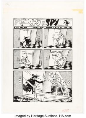 Bob Clarke MAD #288 "Spy vs. Spy" Complete 1-Page Story Original Art (EC, 1989). | Heritage