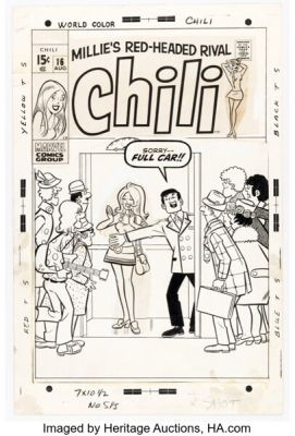 Stan Goldberg and John Verpoorten (attributed) Chili #16 Cover Original Art (Marvel, 1970). | Heritage