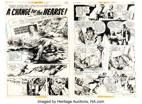 Noly Panaligan The Unexpected #170 "A Change for the Hearse!" Complete 6-Page Story Original Art (DC, 1975). (Total: 6 Original Art) | Heritage