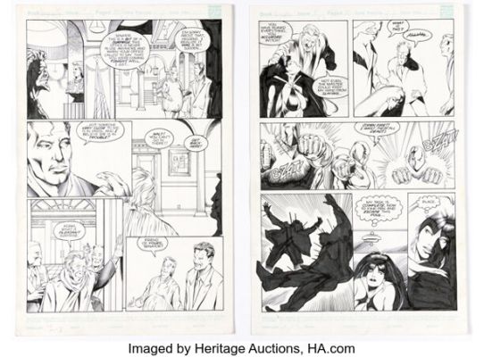 Louis Small Jr. and Matt Banning Vampirella #4 Story Pages 19-20 Original Art (Harris, 1993). (Total: 2 Original Art)