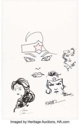 Matt Wagner, Amanda Conner, and others - Wonder Woman Jam Sketch Original Art (c. 2012). | Heritage