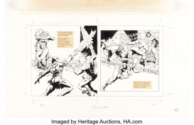 Al McWilliams Masters of the Universe: Caverns of Fear He-Man and Skeletor Story Pages 14-15 Original Art (Western/Golden Press, 1983). | Heritage