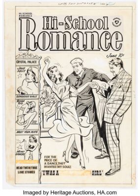 Al Avison (attributed) Hi-School Romance #9 Cover Original Art (Harvey, 1951). | Heritage