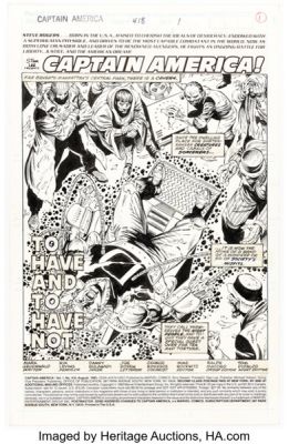 Rik Levins and Danny Bulanadi Captain America #418 Splash Page 1 Original Art (Marvel, 1993).