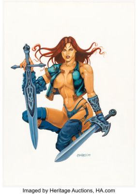 Anibal Maraschi Flirt The Art of Naughty Vol. 2 Illustration Original Art (SQP, 2005). | Heritage