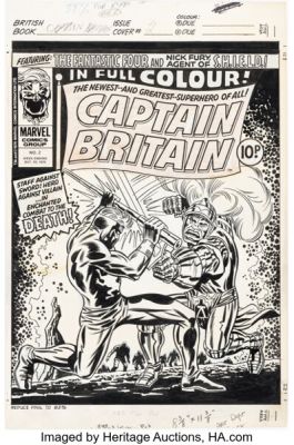 Larry Lieber and Frank Giacoia Captain Britain #2 Cover Original Art (Marvel UK, 1976).
