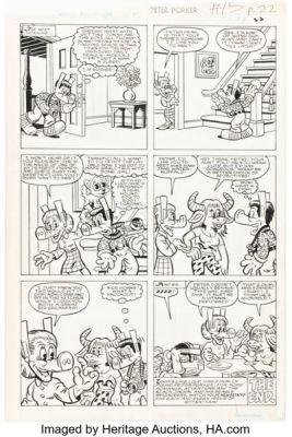 Joe Albelo and Pierre Fournier Peter Porker, the Spectacular Spider-Ham #15 Story Page 17 Original Art (Marvel, 1987). | Heritage