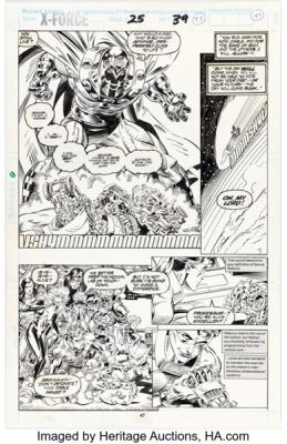 Greg Capullo and Al Milgrom X-Force #25 "Fatal Attractions" Story Page 39 Original Art (Marvel, 1993). | Heritage