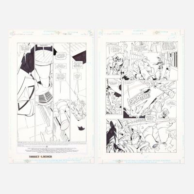 Lot 331 - Lee Moder and Dan Davis, Stars & S.T.R.I.P.E. #3 Story Page 1 and 3 Original Art (DC Comics,1999) | Landry Pop Auctions