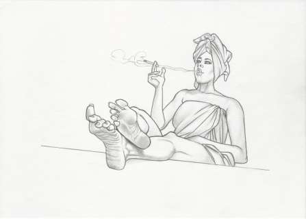Franco Saudelli - illustrazione originale " A Cigarette after Sex" - Loose page - (2010) | Catawiki