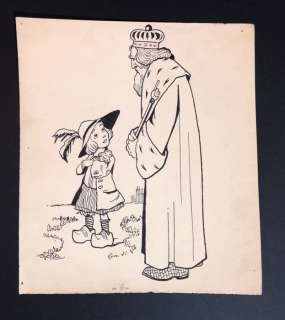 Golia (Eugenio Colmo) - Il re e la bambina| Illustrazione Originale (Master Of Drawing) - Loose page | Catawiki