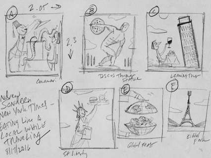 Bob Staake | New York Times - Travel Cuisine ($50.00) | Comic Art Collective