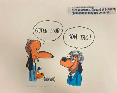 BARBEROUSSE (1920-2010). "Le 37ème sommet Franco Allemand". Dessin… | misc / divers