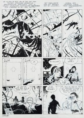 Marvano / La Guerre Éternelle / de Eeuwige Oorlog. Planche Originale N°13 de L’album T2 "Lieutenant Mandella" Illustrant Mandella Et Marygay. Grande Qualité D’exécution Qui Illustre Le Talent de L’auteur de Cette Trilogie de La Fin Des Années 80 Considérée Par Beaucoup Comme Un Chef D’œuvre de La Sf. Rare. Encre de Chine Et Crayon Bleu. Textes En Néerlandais. Signé. Tbe+. 30 X 42 Cm | Marvano / La guerre éternelle / De eeuwige oorlog. Planche… | Dagoty