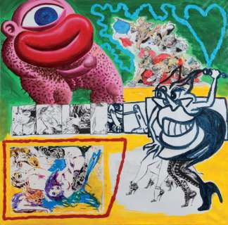 Hervé Di Rosa & Marc Hardy - Sans Titre Technique mixte sur toile Format: