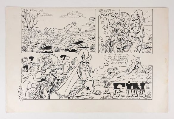 Anonyme Demi Planche,... | Lot 55 - ANONYME Demi planche, fin du récit Encre de chine 22... | Vermot et Associés