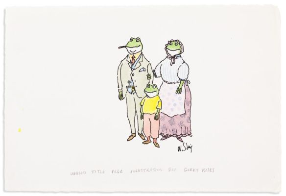 William Steig, (1907-2003), Unused title page illustration for Gorky Rises. Circa 1980. | Swann Galleries