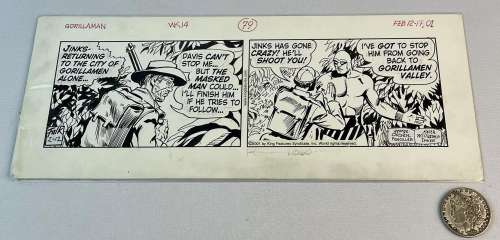 2001 The Phantom Gorillaman Comic Strip Original Pen and Ink Production Art Board 2/17/01 | misc / divers