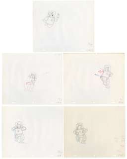 Tintin - 5x croquis préparatoire film dÂ´animation - On a marché sur la lune - Haddock et les Dupond(t) (1962) | Catawiki