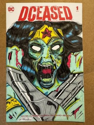 DCeased #1 Zombie Wonder Woman Sketch Cover by Adam Daniel Rascon | Raremarq (Buy It Now)