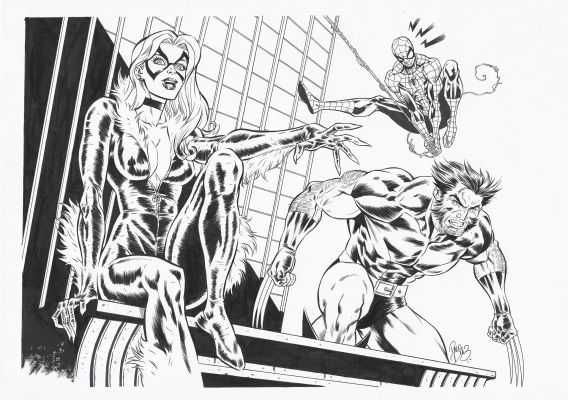 Paco Diaz | Spider-Man, Wolverine & Black Cat A3 Illustration | Kirby’s Comic Art