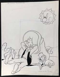 Wilma van den Bosch - Originele tekening in inkt - Cover - Willie Wortel’s Vakantie Puzzelparade - (1987) | Catawiki