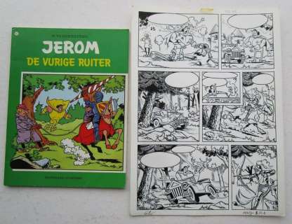 Jerom 63 - 2e reeks - Originele pagina (p.14) - De vurige ruiter - (1975) | Catawiki