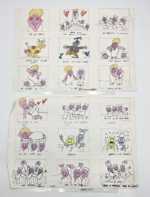 Lot 42 - Two pages of storyboards (18 frames total) from Henrys Cat series 5… | misc / divers