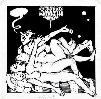 Evert Geradts, original drawing in pencil and East Indian ink “de Graaf” | Comic Art Masters