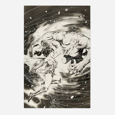 Jim Lee | Wonder Woman / Tasmanian Devil Special #1 Cover Original Art (DC Comics, 2017) | Landry Pop Auctions
