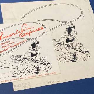 Pecos Bill - Pecos Bill- American Express- Front Cover - Original Artwork paired to 1st Edition Publication. Official Rubber Stamp. - (1948) | Catawiki