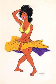 Pichard | Illustration Ã  la gouache représentant une danse… | Banque Dessinée