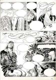 Manara, Milo | LE SINGE. Encre de Chine pour la planche 63 de cet album publié | Coutau Bégarie