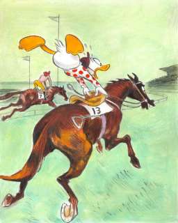 Donald Duck Inspired by Tolouse-Lautrec "The Jockey" painting - Original Painting - Tony Fernandez Signed - Acrylic Art | Catawiki