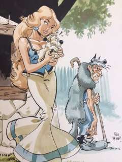 Meynet, Félix - Dessin original couleur - Hommage Ã  Uderzo - Falbala | Catawiki