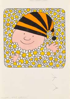 Bohdan Butenko (1931 - 2019) | Bohdan Butenko | Gapiszon w stokrotkach - ilustracja do czasopisma "Miś" | Desa Unicum