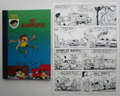 Kari Lente 32 - Originele pagina (p.11) + hardcover album - Het slaapfluitje - First edition - (2009) | Catawiki