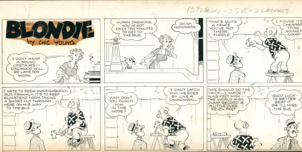 Young, Chic; Raymond, Jim | Item #39566 Jim Raymond as Chic Young Blondie Sunday Comic Strip Original Art Dated 8-13-1961.... | Parigi Books