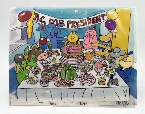 A multi-layered animation cel from series 5 episode 3 of Henrys Cat The… | misc / divers