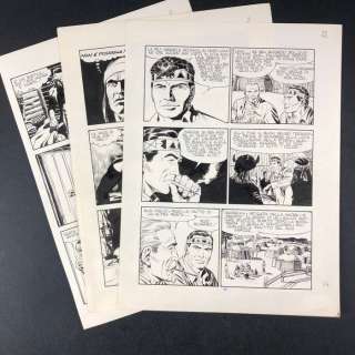 Tex n° 346 - Fabio Civitelli - 3x Tavole originali "Gli Spiriti della notte" - Loose page - First edition - (1989) | Catawiki