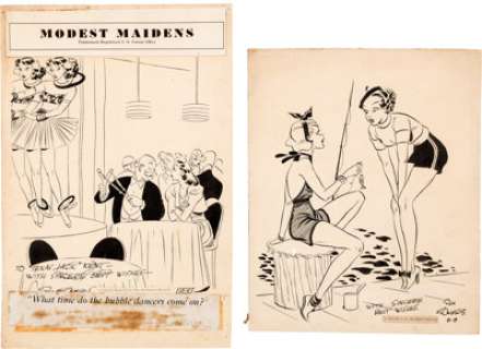 Don Flowers Modest Maidens Comics Panel Feature Original Art (The Associated Press, 1935-39).... (Total: 2 Original Art)