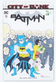 Fred Hembeck Batman #75 Sketch Cover Variant Original Art (DC, 2019) CGC Signature Series NM/MT 9.8 White pages. -