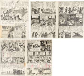 Kurtzman, Harvey | Harvey Kurtzman Humbug #4 Complete 5-Page Story Preliminary Original Art (Humbug Publications, 1957).... (Total: 13 Items) | Heritage