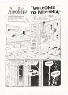 Bob White | Life with Archie #16 Complete 5-Page Story "Welcome to Neptunia!" Original Art (Archie, 1962). (Total: 5 Original Art) | Heritage